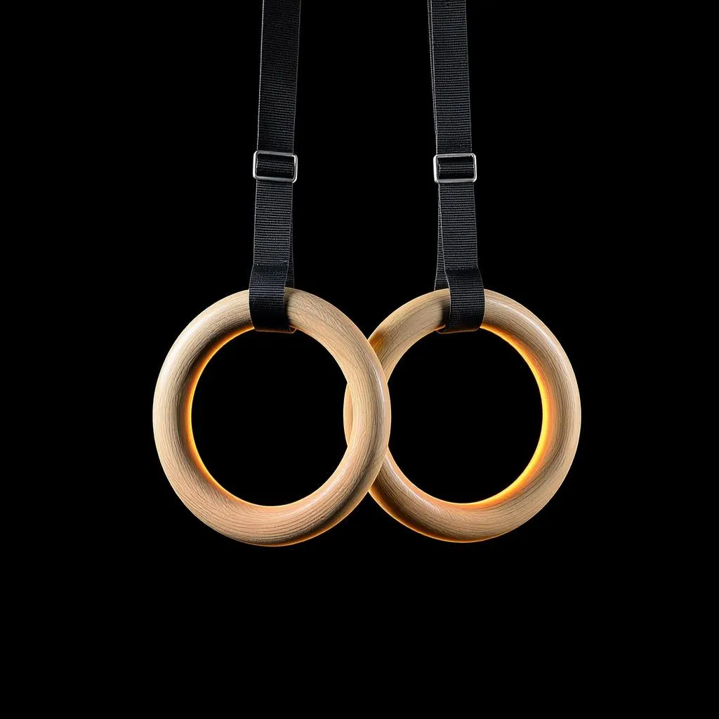 Yes4All Wood Gymnastic Rings with Adjustable Straps