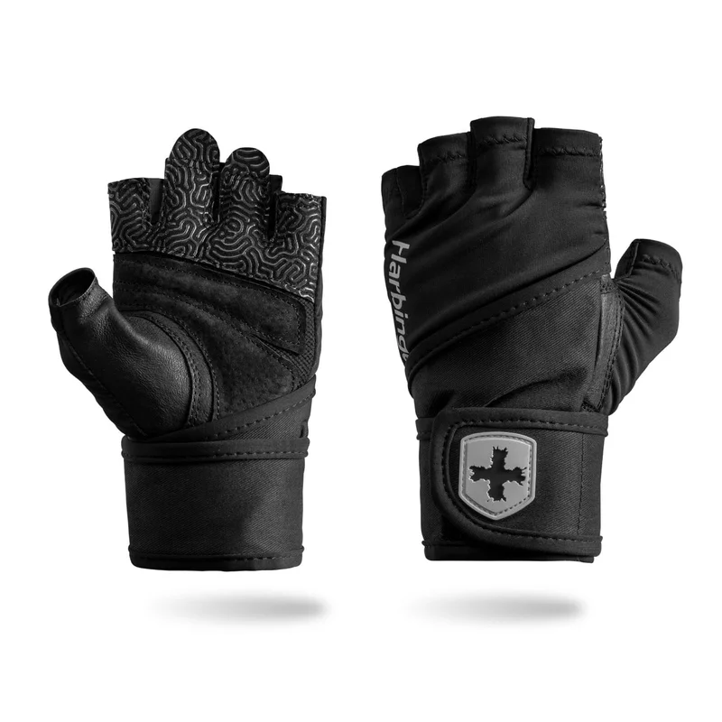 Harbinger Pro Wristwrap Weightlifting Gloves