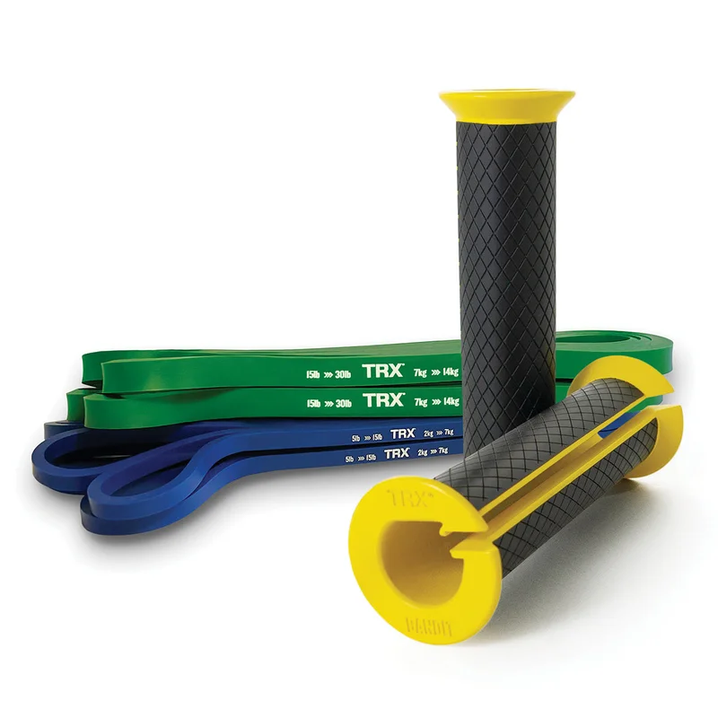 TRX Training Bandit Kit, Home Workout Resistance Band Set with Strength-Training Resistance Bands and Universal-Fit Handles for Exercise Bands