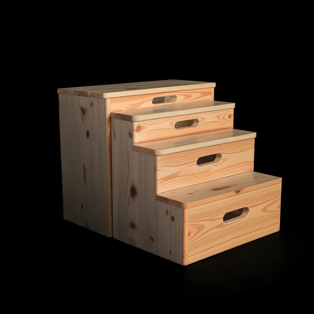Yes4All Plyo Box, 3-in-1 Wooden Box Jumps with Smooth Edges & Wide Handles